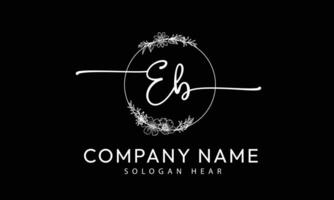 EB B E initial signature logo template vector