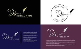DS S D initial signature logo template vector