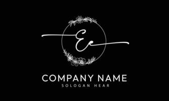 EE E E initial signature logo template vector