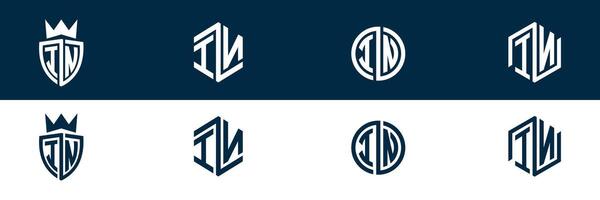 Typography IN NI letter logo design vector