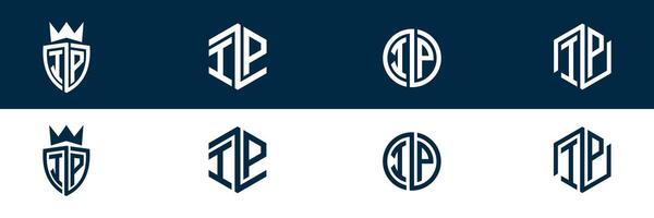 Typography IP PI letter logo design vector