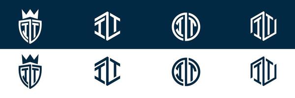 Typography IT TI letter logo design vector