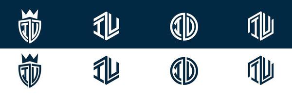 Typography IU UI letter logo design vector