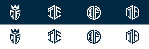 Typography IF FI letter logo design vector