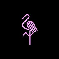 Minimalist Flamingo Outline line art Logo Design , standing bird clean and elegant lines for a modern and stylish look vector