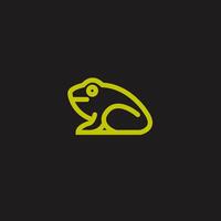 simple linear line art bold outline outline minimalist frog logo vector