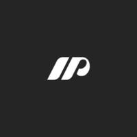 simple minimalist modern lettering N P, NP logo one line outline, line art logo type style vector