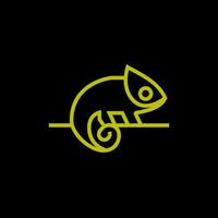 simple minimalist outline line art chameleon logo branding symbol vector