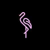 Minimalist Flamingo Outline line art Logo Design , standing bird clean and elegant lines for a modern and stylish look vector