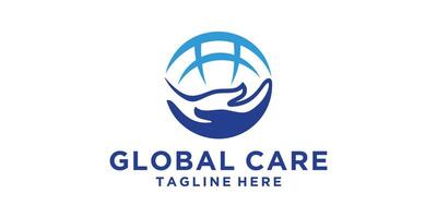 logo design global care, safe world, symbol, icon, , idea, creative vector