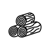 stacked logs icon, line style icon vector