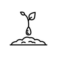 sprouted seeds icon, line style icon vector