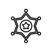 sheriff badge icon, line style icon vector