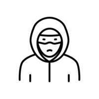 robber icon, line style icon vector