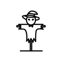scarecrow simple icon, line style icon vector