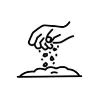 sowing seeds icon, line style icon vector
