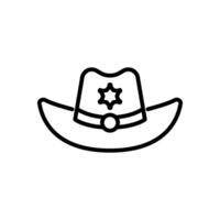 sheriff hat icon, line style icon vector