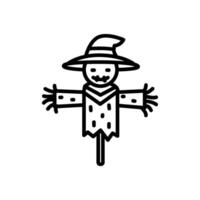 straw scarecrow icon, line style icon vector