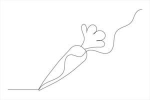 Carrot continuous one line drawing vector
