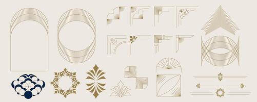 Vintage deco frame and border. Abstract decoration object element vector