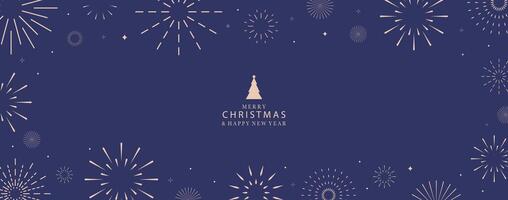firework happy new year on night background vector