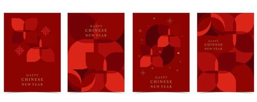 Happy Chinese New Year on red background vector