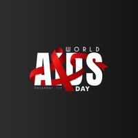 Realistic red ribbon, World AIDS Day symbol, 1 December, poster, banner, etc vector