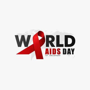 World AIDS Day. Minimalistic background with red ribbon. Designed for web, banner, wallpaper, etc vector