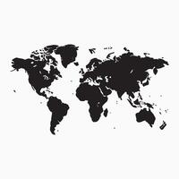 Minimalist world map silhouette vector