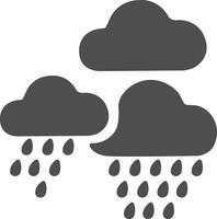 Rainy Day Clouds Weather Icon, Dark Grey, Simple Design, Rain Drops, Meteorological Symbol, Atmosphe vector