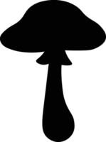 A simple, black silhouette of a mushroom. vector