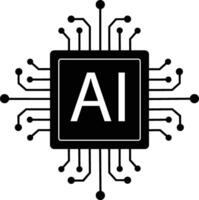 AI microchip icon illustration vector