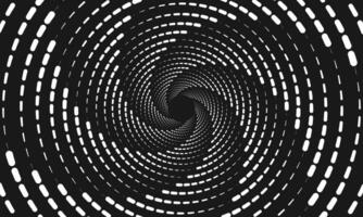 Abstract Black and White Circular Tunnel Pattern Design vector
