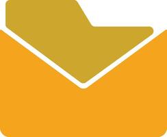 Email Attachment Icon Folder in Orange Envelope Graphic vector