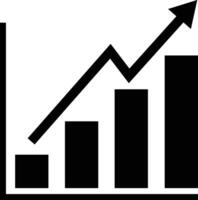 A bar graph showcases exponential growth, depicted by increasing bar heights and an upwardtrending arrow. vector