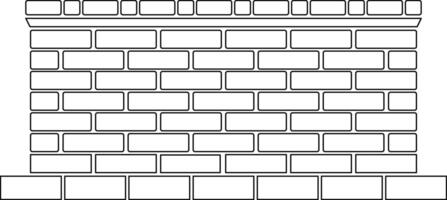 Brick Wall Structure Outline, Blocks, Design, Construction, Building, Architecture, Pattern vector