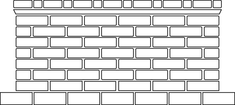 Brick Wall Structure Outline, Blocks, Design, Construction, Building, Architecture, Pattern