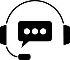 headset with a speech bubble containing three dots vector