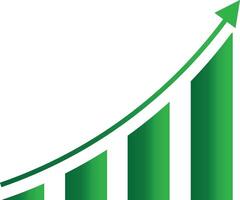 Green Growth Chart Upward Trend, Progress, Success, Development vector