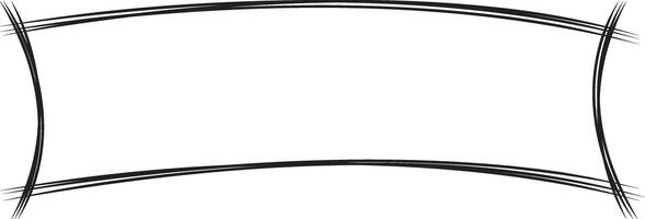 Hand drawn rectangular frame with a rough, grunge style and sketchy lines, for adding an artistic, minimalist touch to designs, banners, or backgrounds. illustration vector
