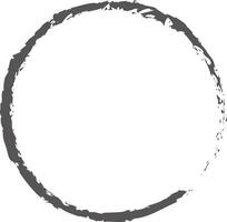 Hand drawn grunge style circular frame with rough, textured edges, for adding a rustic or vintage touch to designs, logos, icons, or decorative borders. illustration vector
