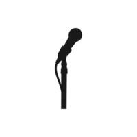 Microphone flat black icon in white background. vector