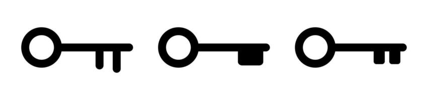 Key icon. Key silhouette set collection. Security, password, safe, lock, protection vector