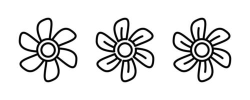 Flower icon. Flower line art icon, floral ornament illustration vector