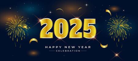 2025 New Year Let the Fireworks Begin vector