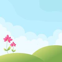 Spring lanscape background vector