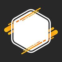 White and yellow hexagon text box banner template vector