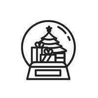 snow globe with gift and glass container tree, christmas day icon for flat style greeting, suitable for poster and web icon vector