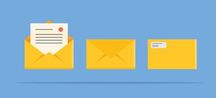 envelope logo with letters, collection of letters in different sides, suitable for posters and web icons vector
