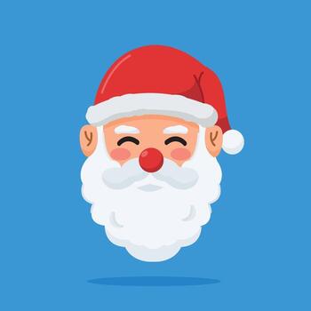 ilustración de Papa Noel claus sonriente con sombrero, Navidad día icono para plano estilo saludo, adecuado para póster y web icono vector